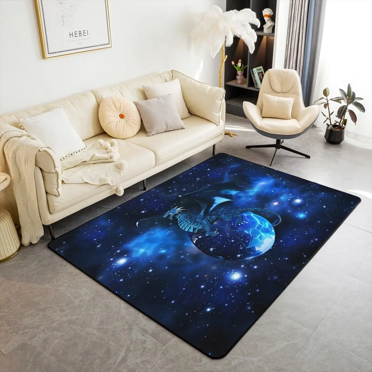 

Dragon Area Rug Universe Galaxy Print Non Slip Floor Mat For Living Room Bedroom Fantasy Home Decor Carpet