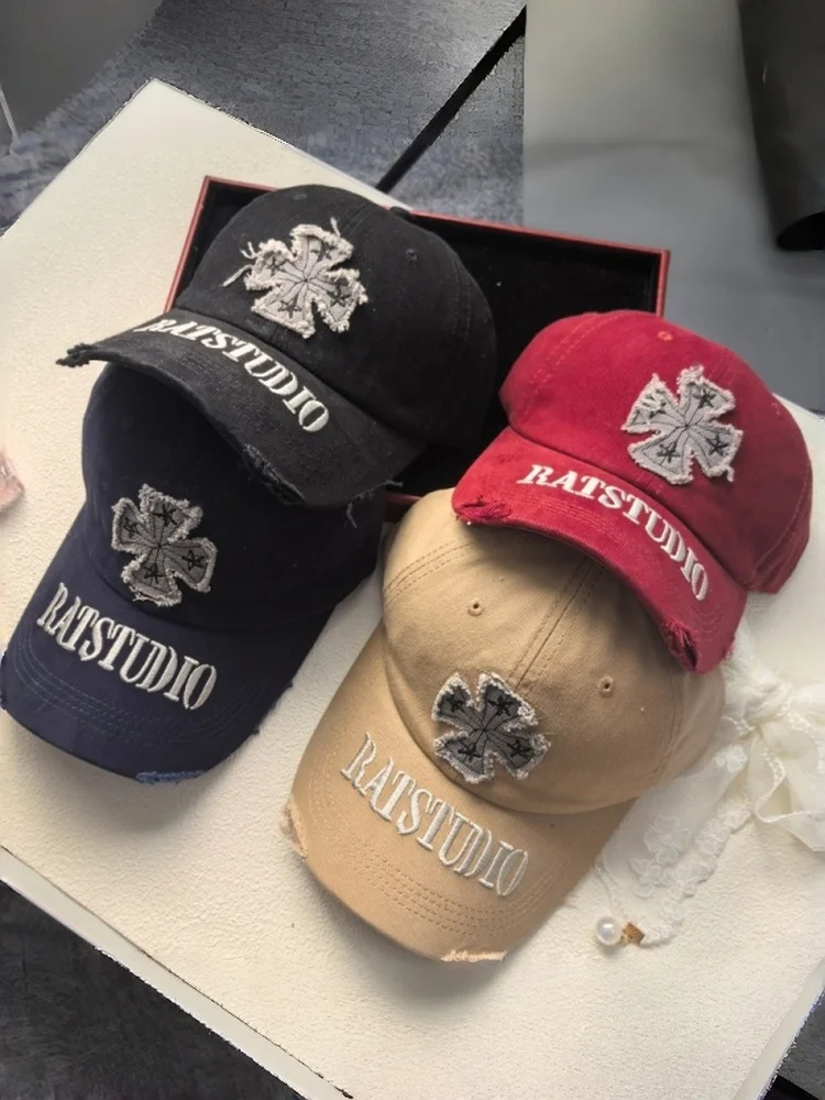 coreano-sle-macio-topo-bla-bone-de-beisebol-casais-pequeno-dubill-chapeu-bordado-buraco-resistente-ao-desgaste-primavera-outono-inverno-bone