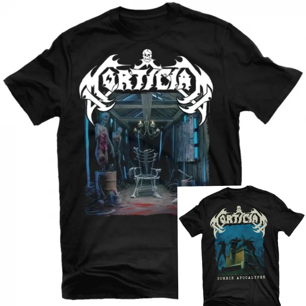 Mortician Band T‑Shirt,Zombie Apocalypse Graveyard Undead Artwork,vintage Death Metal Fan Collectible Unisex Tee