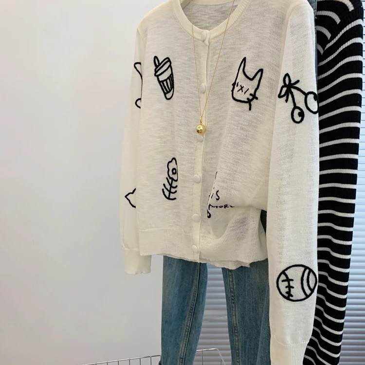 

Cardigans Rainbow Sweaters Womens Sleeveless Bow Mesh Block Print Stacked Half-Open Vintage Crop Distressed Decorated Knees Slim