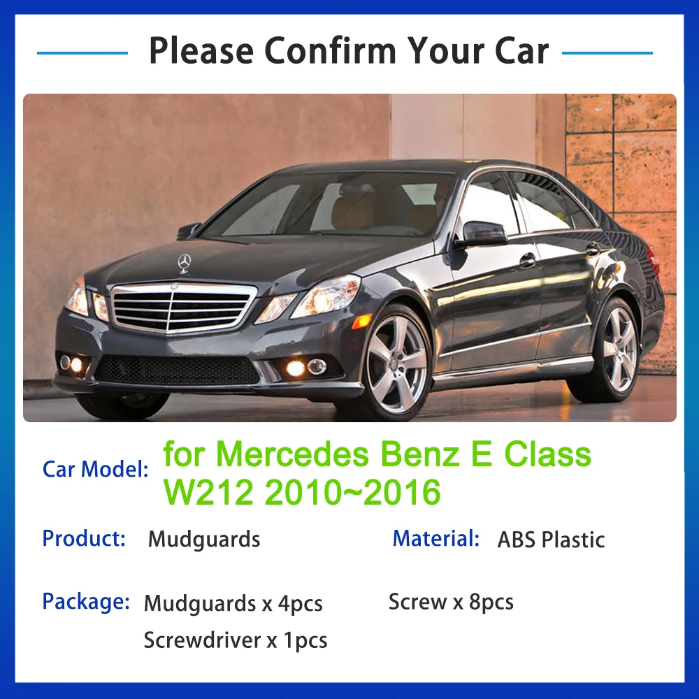 for Mercedes Benz E Class W212 2010 2011 2012 2013 2014 2015 2016 Mud Flaps Mudguards Splash Guards Fender Flare Car Accessories