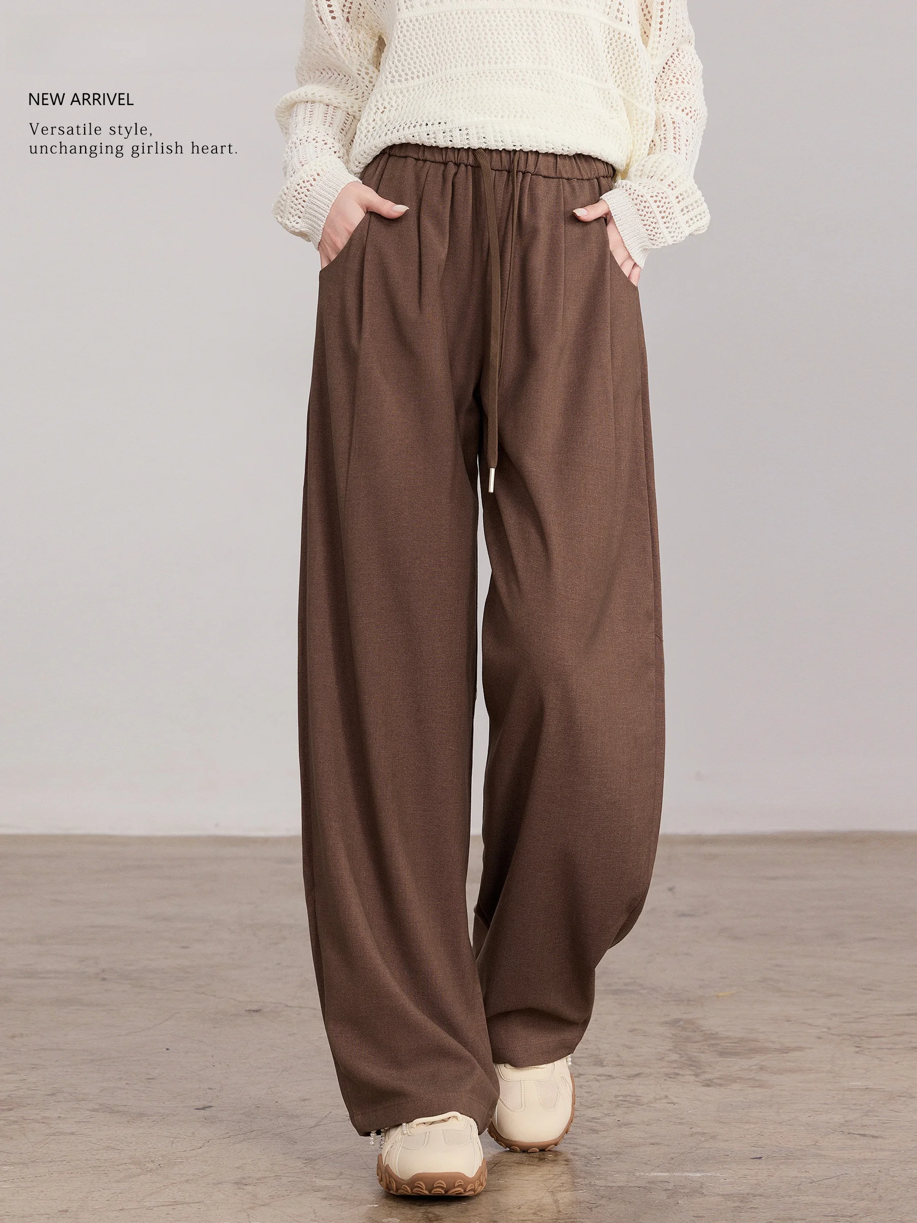 

Loose Casual Pants Women's Spring Small Size Banana Pants Drapey High Waist Scythe Pants Comfortable Straight Leg Trousers