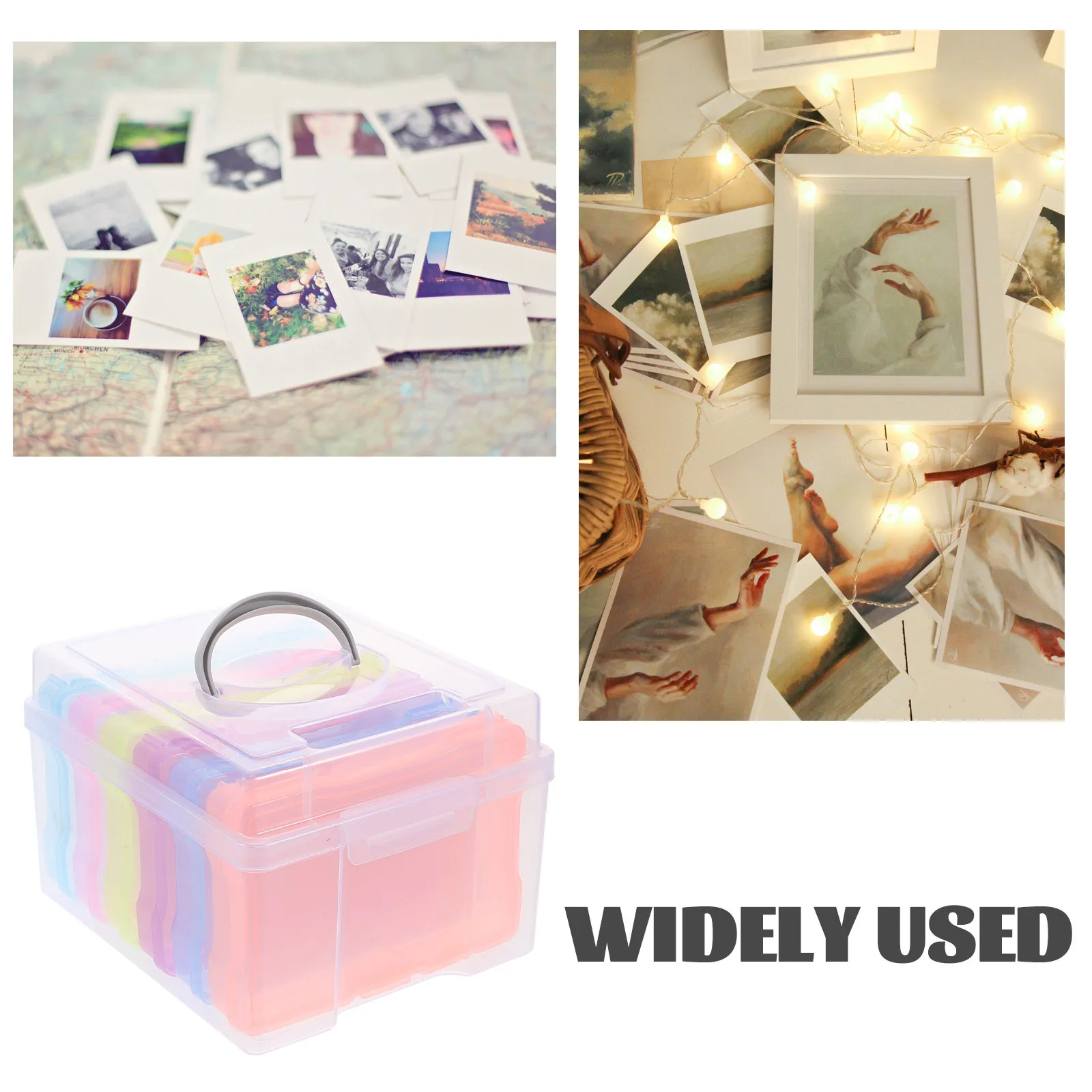 

Photo Organizing Box Clear Plastic Storage Case for Photos Cards Postcards Craft Materials Jewelry Electronic Components Easy