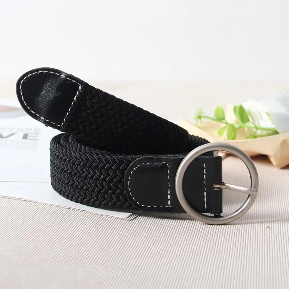 Women Canvas Belt Women Jeans Belt Women Canvas Jeans Belt No Punch-free Design Wear-resistant Braided Waistband Adjustable