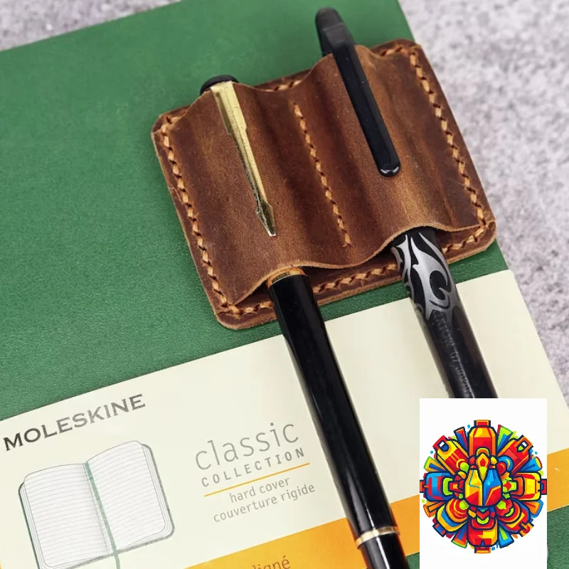 2Pcs Leather Metal Pen Clip Holder Pen Ring Practical Notebook Journal Pencil Fix Clip For Diary Planner