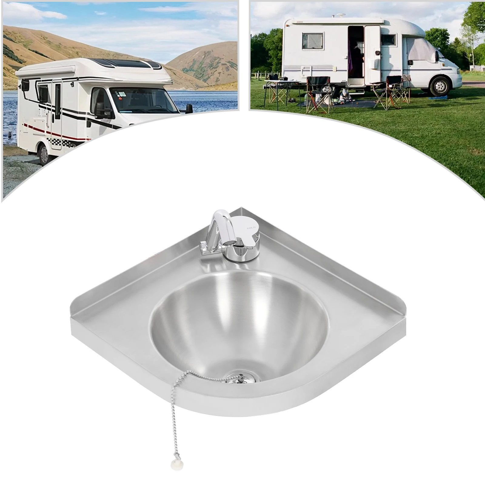 

Умывальник для автофургона, кухонная раковина для ванной комнаты с смесителем, одна чаша, барная раковина из нержавеющей стали