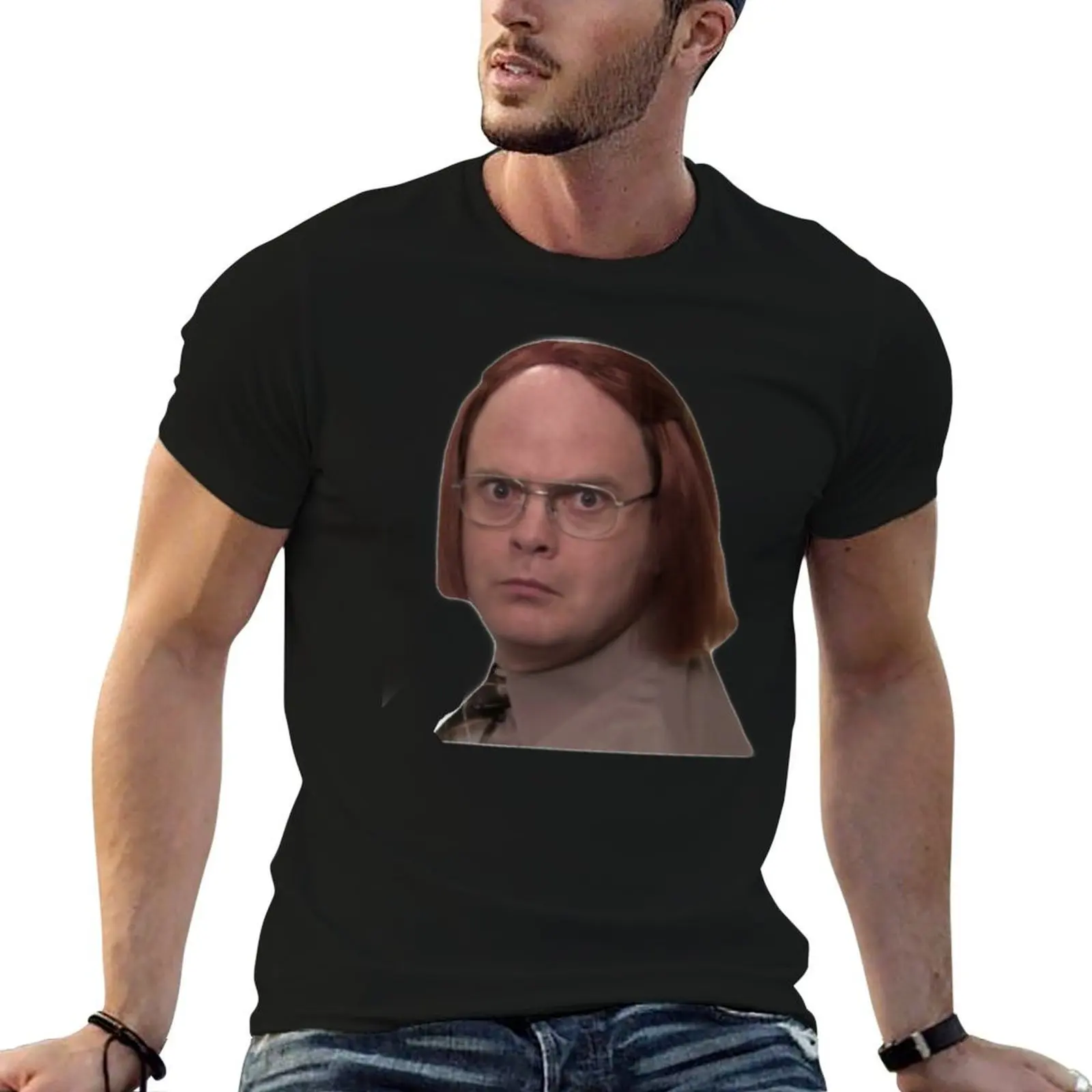 the office dwight schrute meredith wig T-Shirt quick drying oversized mens graphic t-shirts funny