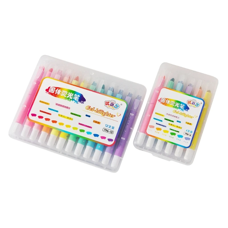 Bible Highlighter Pen Set 6/12 Colors for Even Marking, for Office and School Use Students Workers Quick Dry Highlighter
