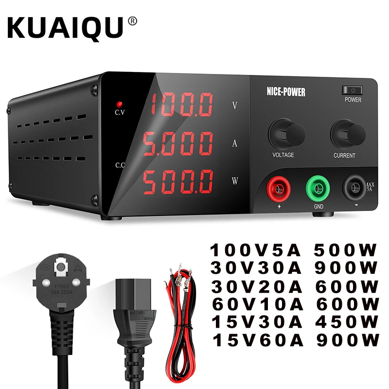 

High Power 900W Adjustable DC Power Supply 30V 30A Variable Laboratory Switch Digital Bench Power Supply 60V 10A 15V 30A/ 60A