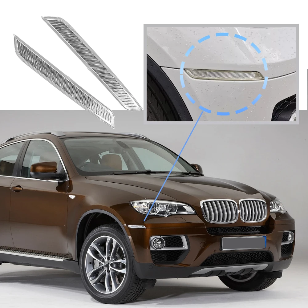 Front Lef+Right Bumper Side Marker Reflector Fit For BMW X6 E71 E72 2008-2014 X5M 2010-2013 63147187087 63147187088 63147179991