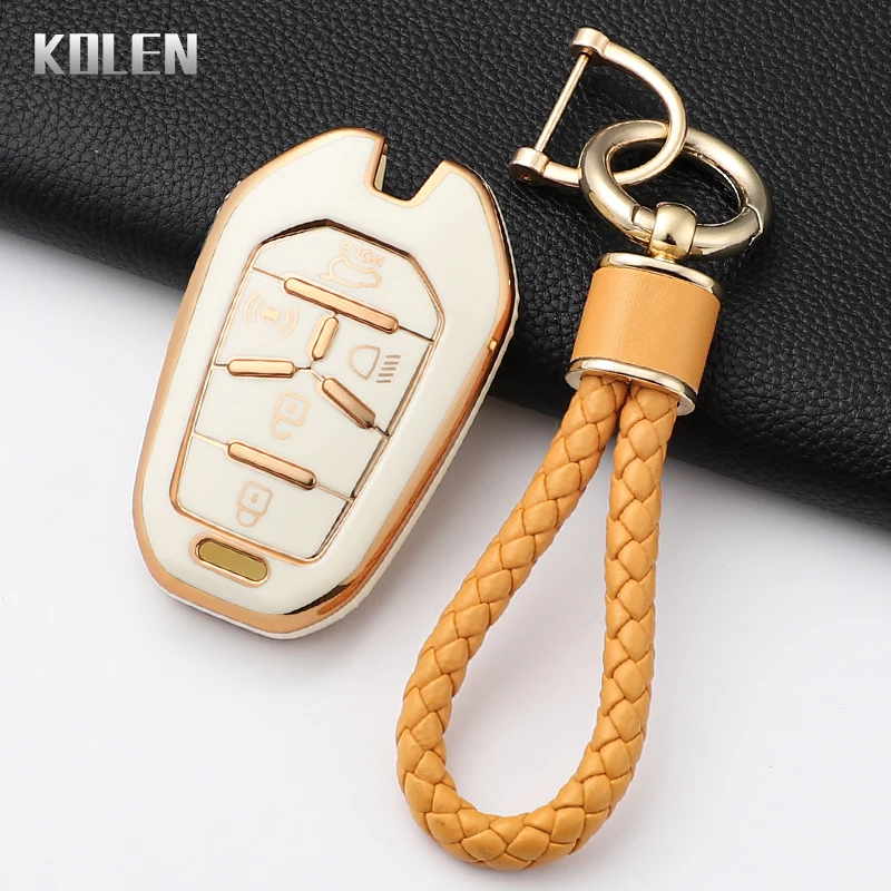 For Ssangyong Rexton Y400 Y450 G4 2021 2022 5 Button Protector Holder Fob Accessories New TPU Car Remote Key Case Cover Shell