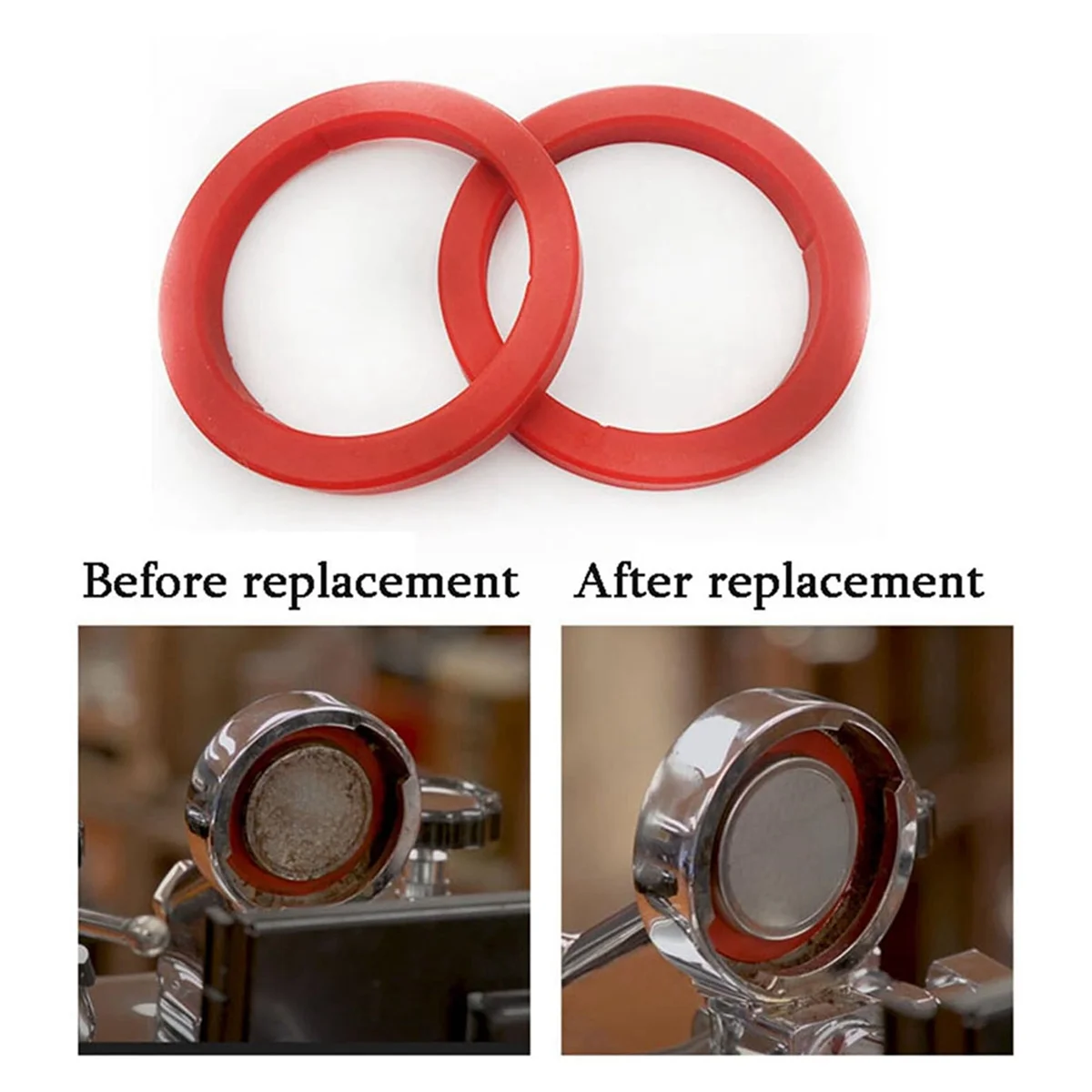 4Pcs Grouphead Gasket 8mm for E61 Espresso Coffee Machine - Red Silicone Ring Compatible for EXPOBAR E61/KEES/WEGA image 2