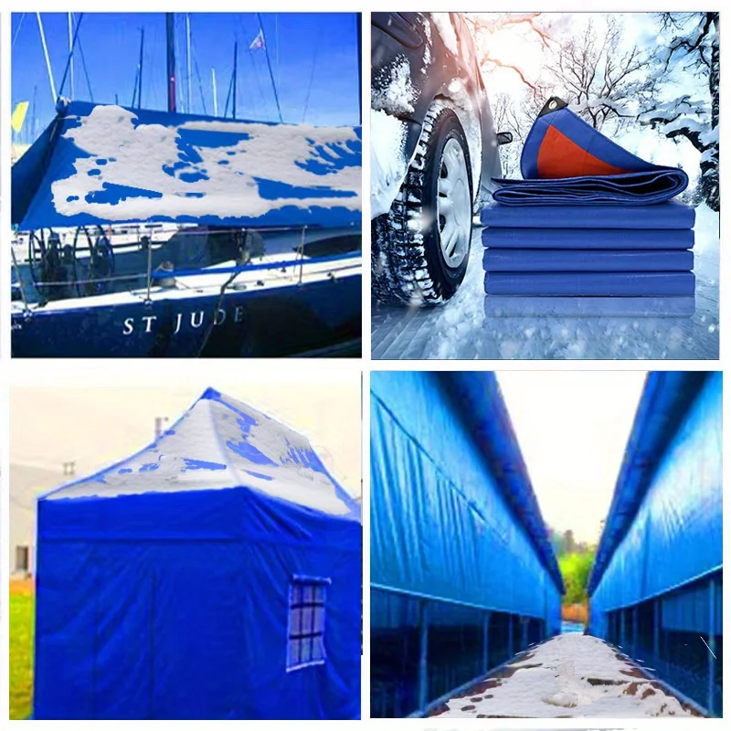 8-Mil Blue and Orange Tarpaulin; the Blue Side Is Waterproof and Frost-Resistant, the Orange Side Is Uv-Resistant, Made of Thickened Pe for Superior Tear Resistance, Equipped with Edge Grommets and Available in Multiple Sizes!