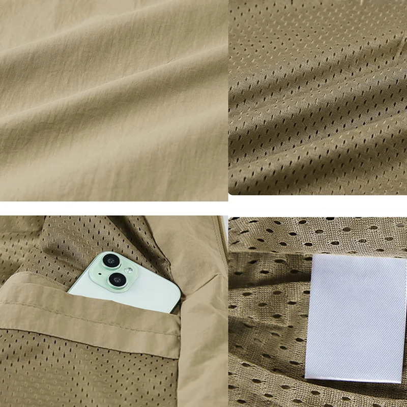 Herren Stehkragen-Jacke Frühling Atmungsaktiv Leicht Knitterfrei Windbreaker Outdoor Sport Freizeit Schnelltrocknende Arbeitsjacken – Detail 26