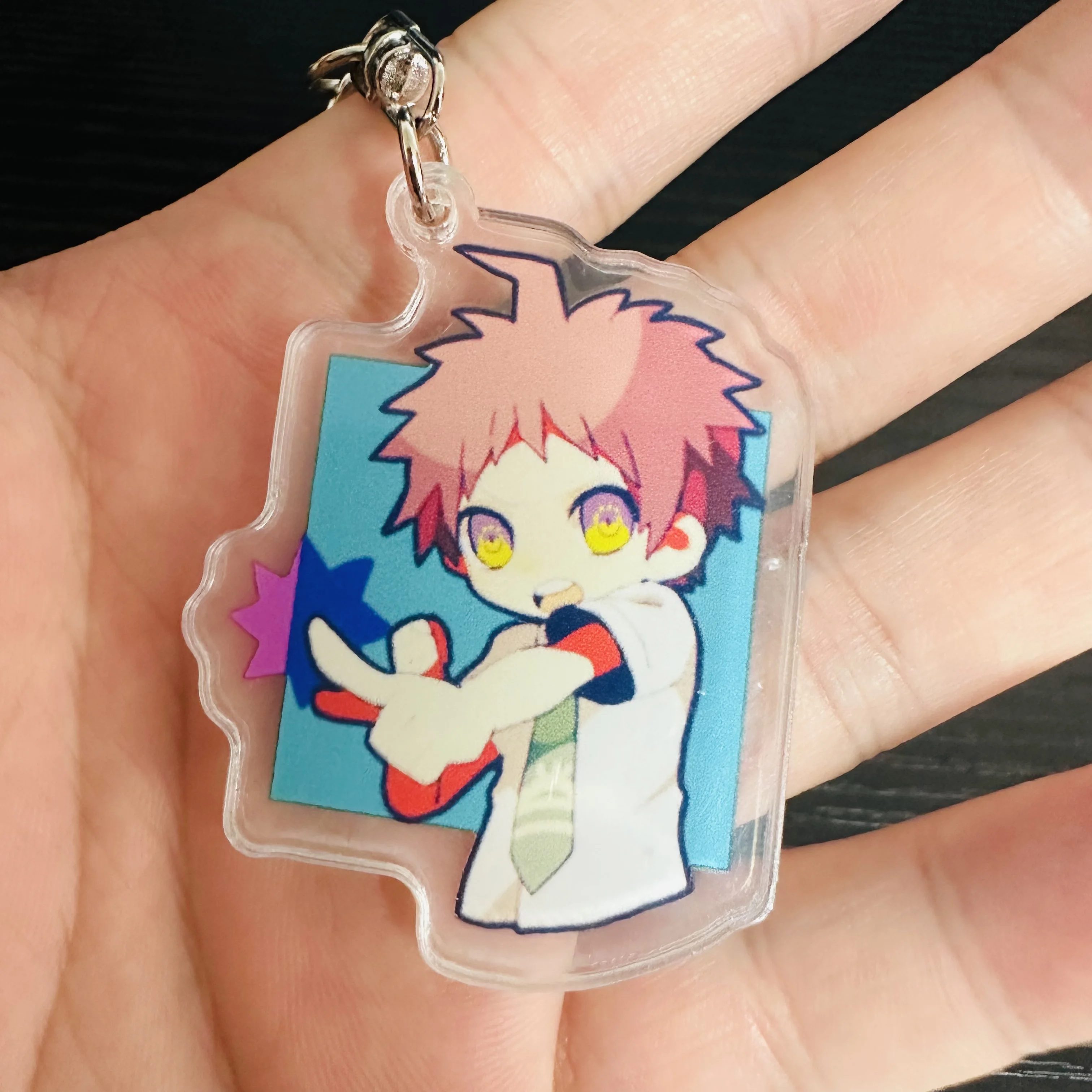 Anime Danganronpa Figures Naegi Makoto Nagito Komaeda Kirigiri Kyouko Cosplay Acrylic Key Chain Kawaii Bag Accessories Key Ring