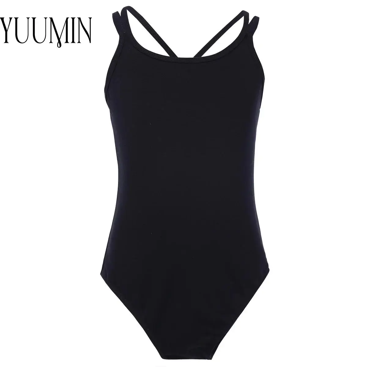 Bodysuit de dança para meninas, bodysuit dança cruzada, traje de prática, cinta Paghetti, ioga, fitness, treino