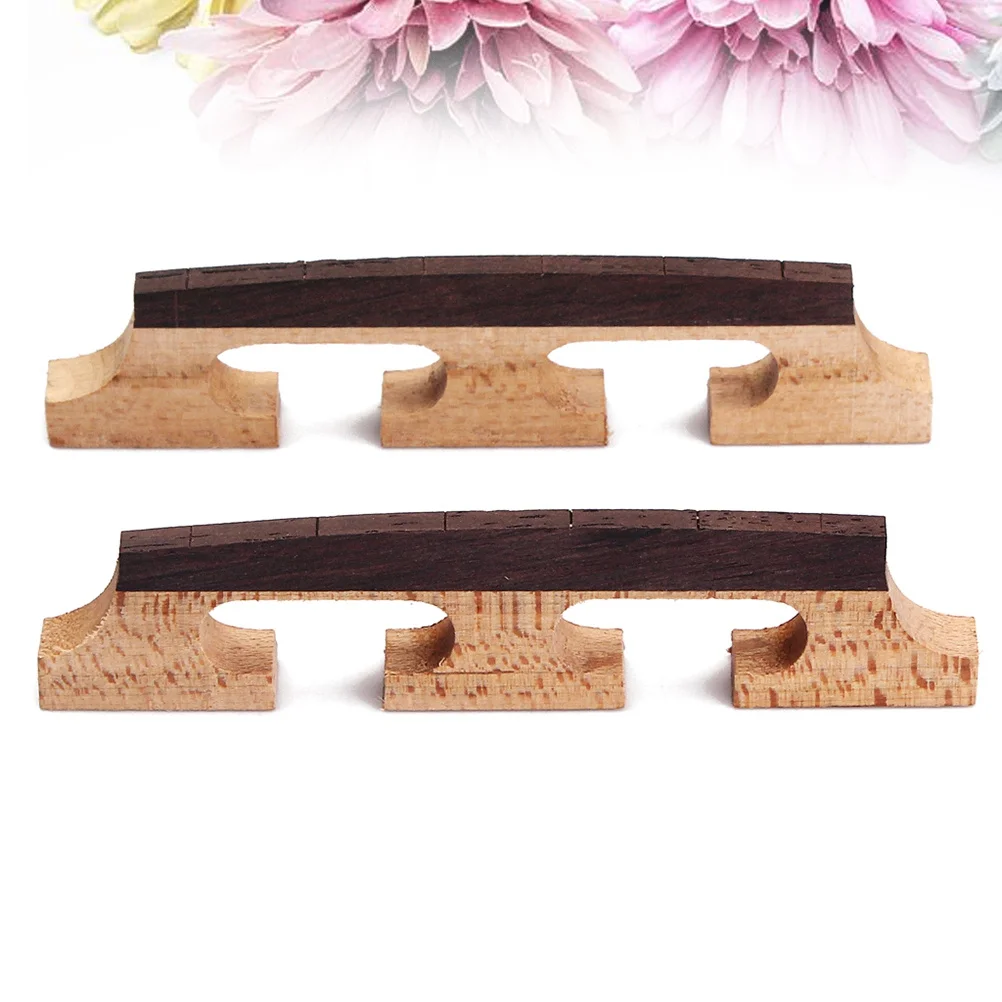 

2Pcs Rosewood Banjo Bridge Hard Maple Base Clear Tone Transmission for 6 Strings Banjo Guitar Ukulele Guitar Bridge