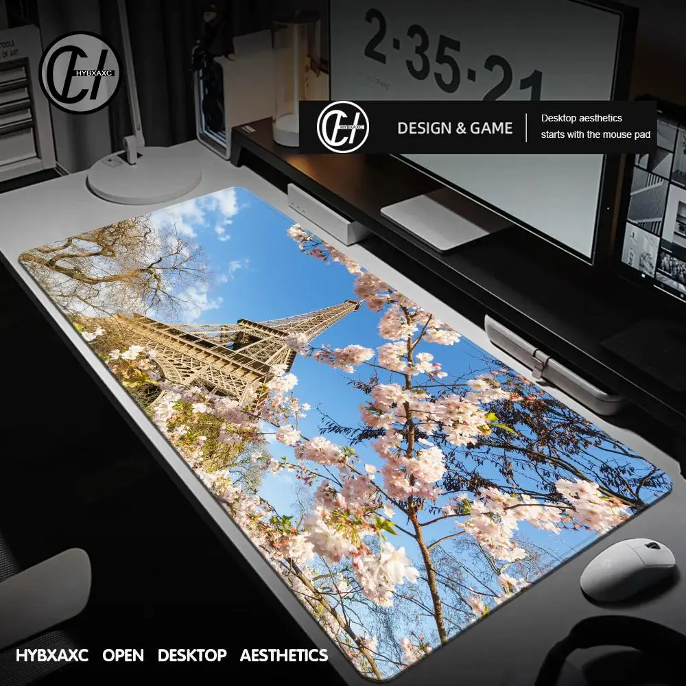 

HD Printing Mouse Pad Eiffel Tower XL Computer Custom Large Gamer Mousepad XXL Office Carpet Non-Slip PC Table Mat