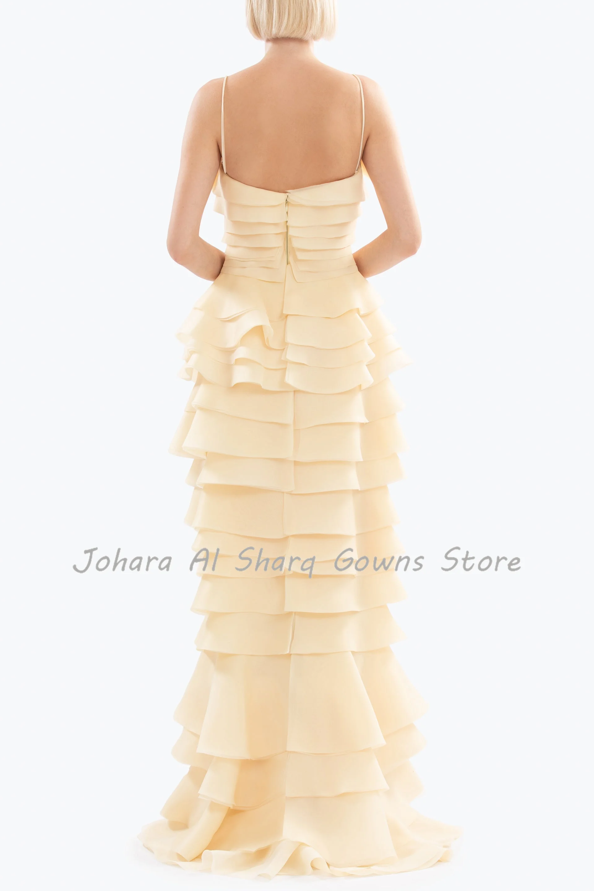 Luxurious Evening Dresses Multi-Layer Frill Floor Formal Gowns Tiered Ruffle Maxi Dress for Customized Women’s Wedding Dress