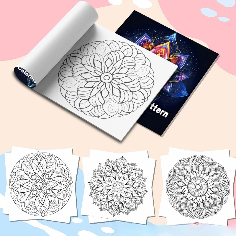 Decompression Mandala Lotus Coloring Book