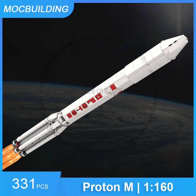 

MOC Building Blocks Proton M Rocket 1:160 Scale Model DIY Assemble Bricks Space Creative Collection Display Toy Gifts 331PCS