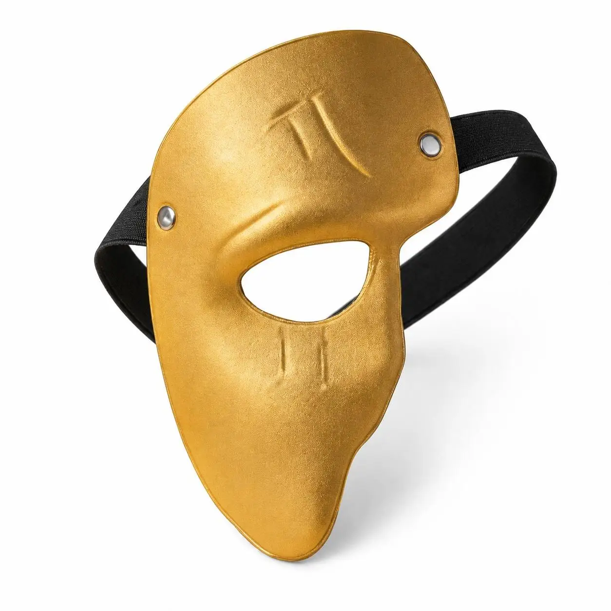 Metallic Asymmetrical Half Face Mask with Adjustable Elastic Strap, Lightweight Masquerade Costume Mask for Halloween, Cosplay