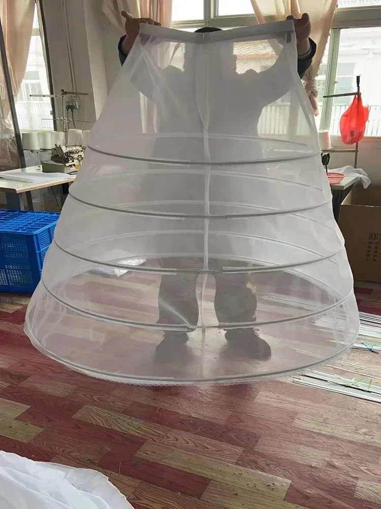 5 Hoop Skirt Petticoat Crinoline Underskirt Floor Length Full Shape Slip Skirt for Women Girls Wedding Ball Gown Cosplay