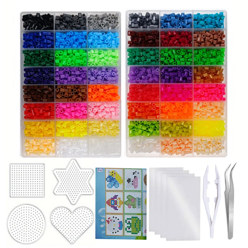 Hama Beads 5MM with Pegboards Ironing Paper Colorful Fuse Beads Kit Beading Kit Toys For Children Ironing beads