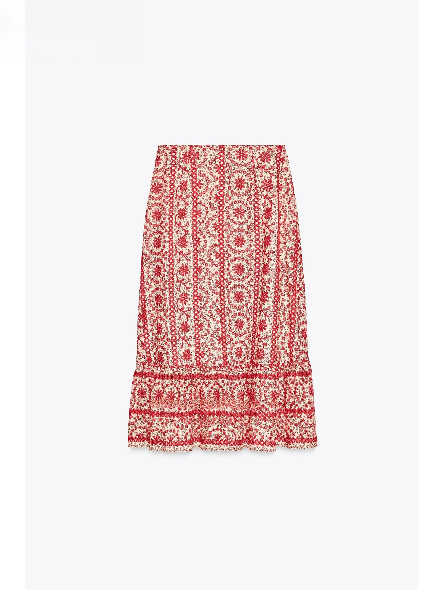 ZAPRHA 2025 Nieuwe hol Borduren Faionable Hoge Taille Midi Rok Ele Gevoel f Body Rok Zoete Sle Lange Rok