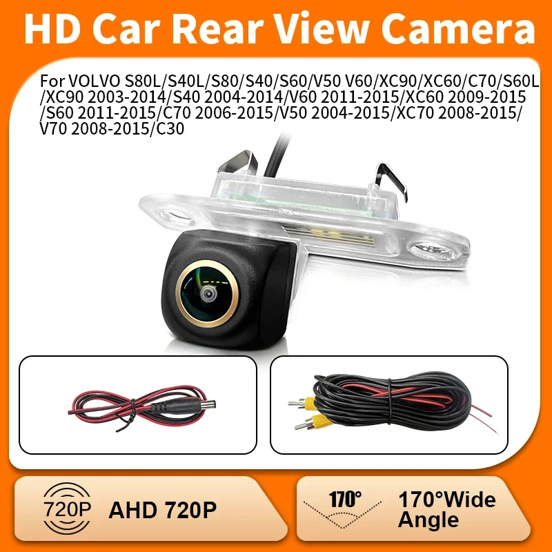 

170 ° HD Reversing Rear View Camera For Volvo XC60 XC70 V50 V60 V70 S90 Parking Line Mirror Image Fisheye Lens Night Vision Car