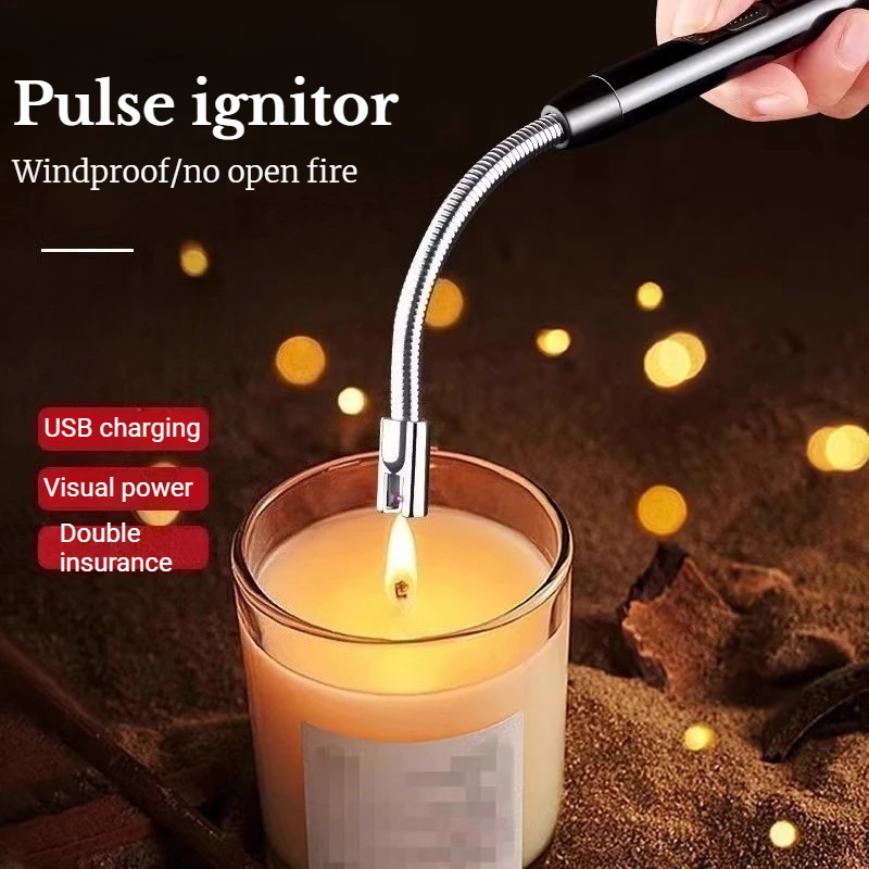 

New Metal Gas Stove Pulse Igniter Electronic Charging Igniter Lighter Long Handle Aromatherapy Candle Outdoor Barbecue Igniter