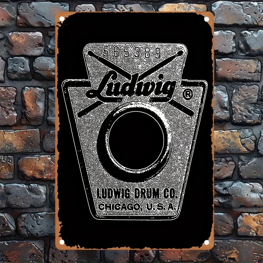 Ludwig Snare Drum Vintage Metal Poster 8x12 Inch Rust Resistant Aluminum Sign for Home Bar Pub Decor Easy Hang Pre Drilled Holes