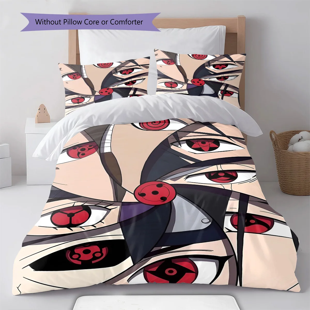 Naruto Laughing Pose Bedding Set Anime Duvet Cover Polyester Soft Bed Linen Set -QJY