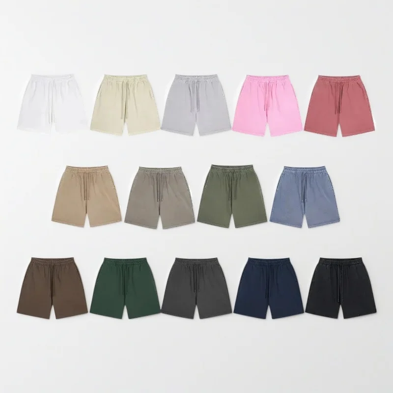 ACOMOSON Luxury Apparel Summer Batik Distressed High Quality 420g French Terry EU US Size High Street Retro Men Sweat Shorts