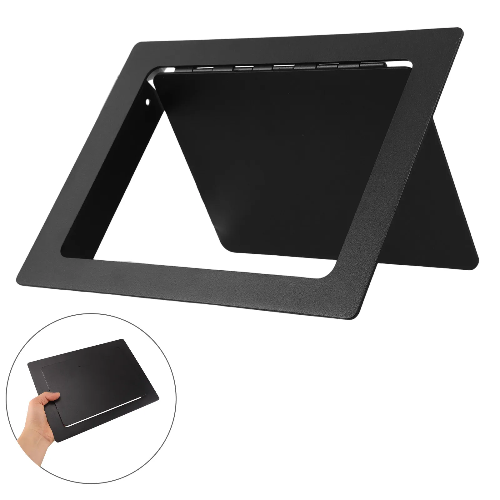 

Stainless Steel Trash Can Lid Recessed Flush Mount Rectangular Side Opening Waste Bin Cover Under Counter Kitchen Bathroom