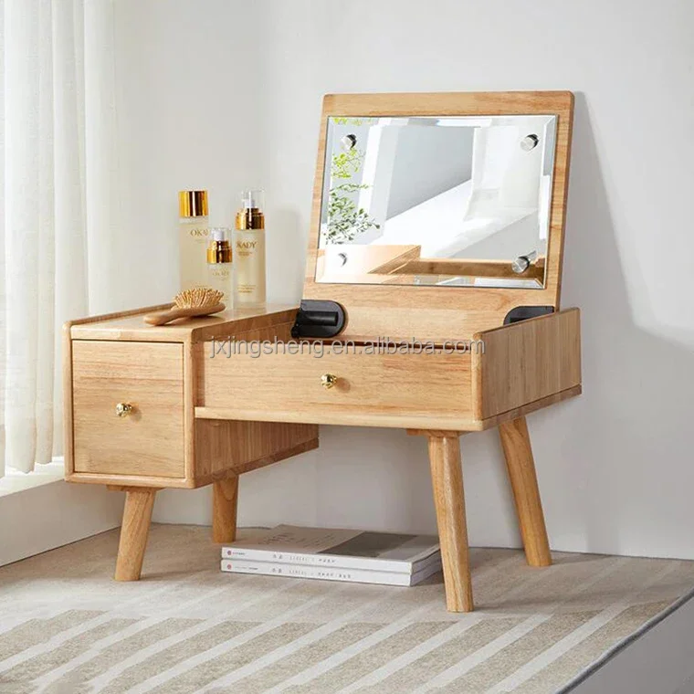 American Style Solid Wood Bedroom Multi-functional Small Dressing Table Bay Window Makeup Dresser Desk