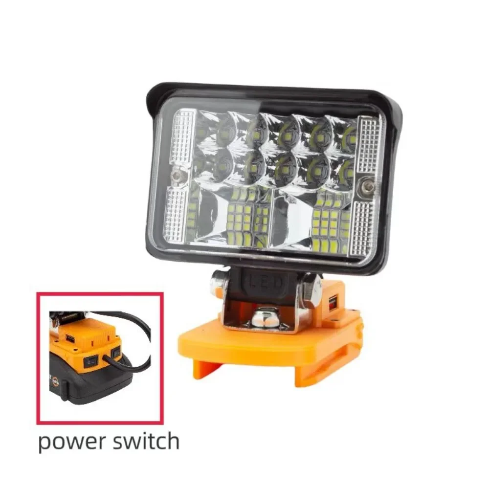 LED Work Light Portable Lanterns 1 Head-w/USB Rechargeable Car Garage Mechanic Flashlight Flood Spot Lamps For Worx 20v 6PIN