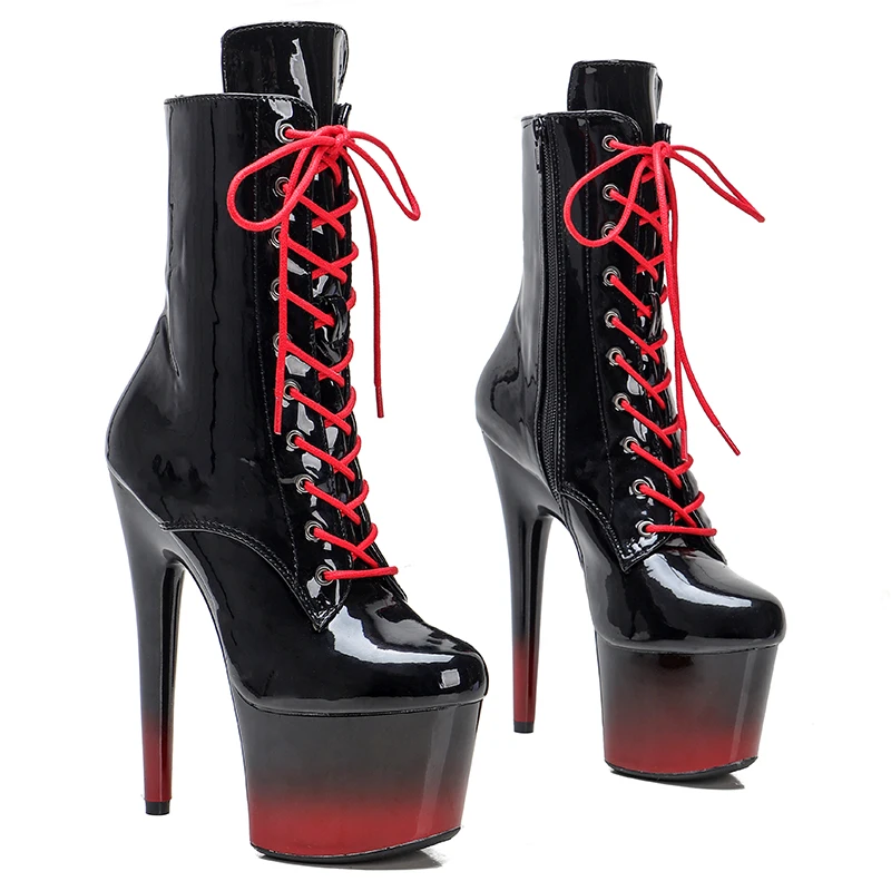 

Leecabe 17CM/7inches Pole dancing shoes High Heel platform Boots Ankle Boots Sexy Fetish Stripper Shoes 3K