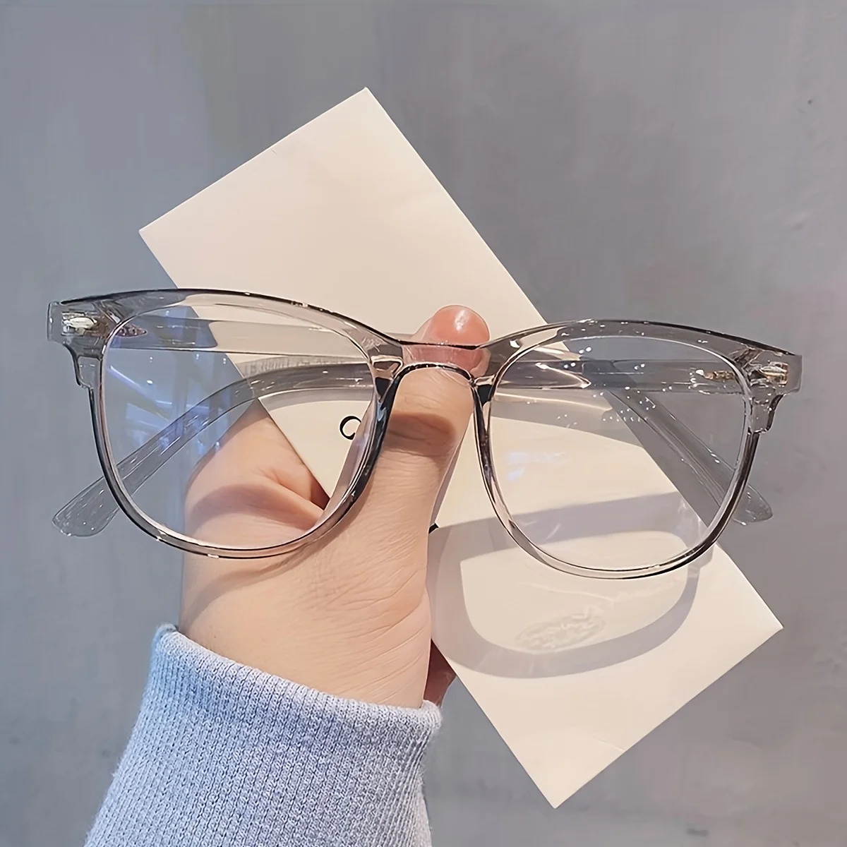 Unisex Anti-Blue Light for computer Glasses | Fashionable Transparent Black Frame, Facial Contour Design - Campus Style view 5