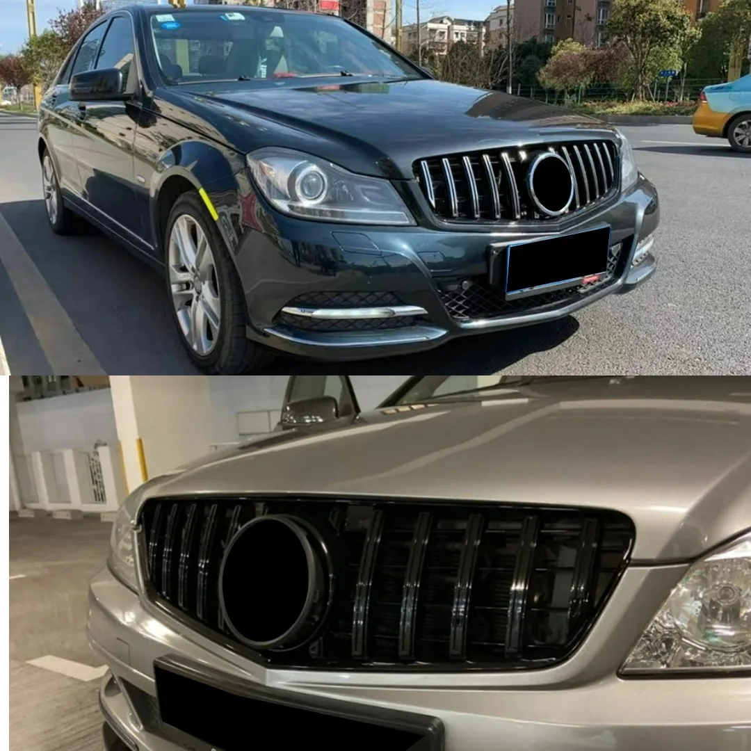 Front Bumper Grille Grill Tuning Accessories For Mercedes Benz C Class W204 2007-2014 C180 C200 C250 C300 AMG GT Diamond Style view 3
