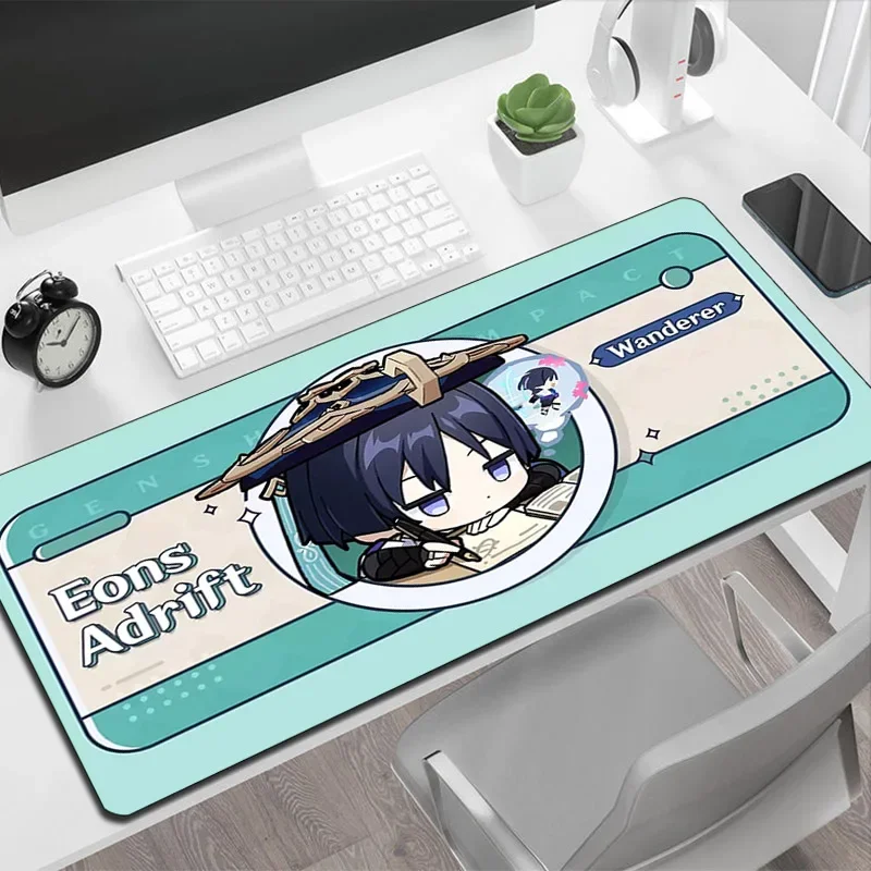 Genshin Impacto Grande Anime Mouse Pad Mousepad Gamer Коврик Для Мыши Tapete De Rato Deskmat Tapete De Borracha Gaming Laptop Pc acessórios xxl