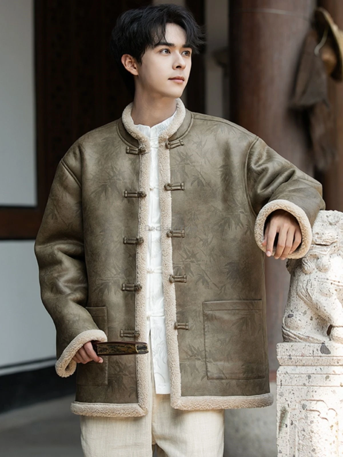

2025 утепленная теплая хлопковая куртка, новое модное зимнее повседневное мужское пальто в китайском стиле в стиле ретро, элегантное универсальное пальто для отдыха