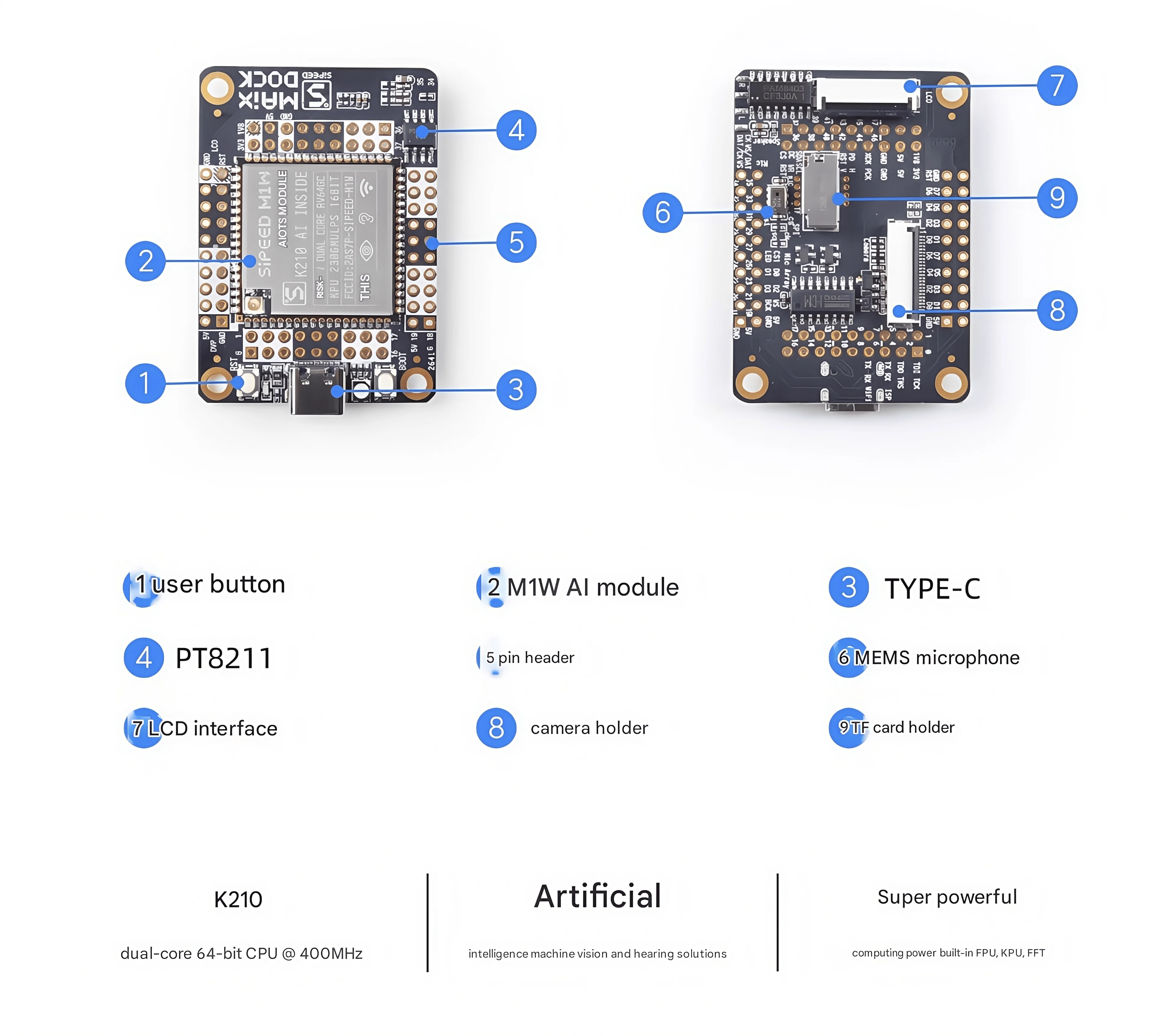 NYSipeed Maix M1 Dock M1W Dock K210 AI+IoT Deep Learning Vision Development Board