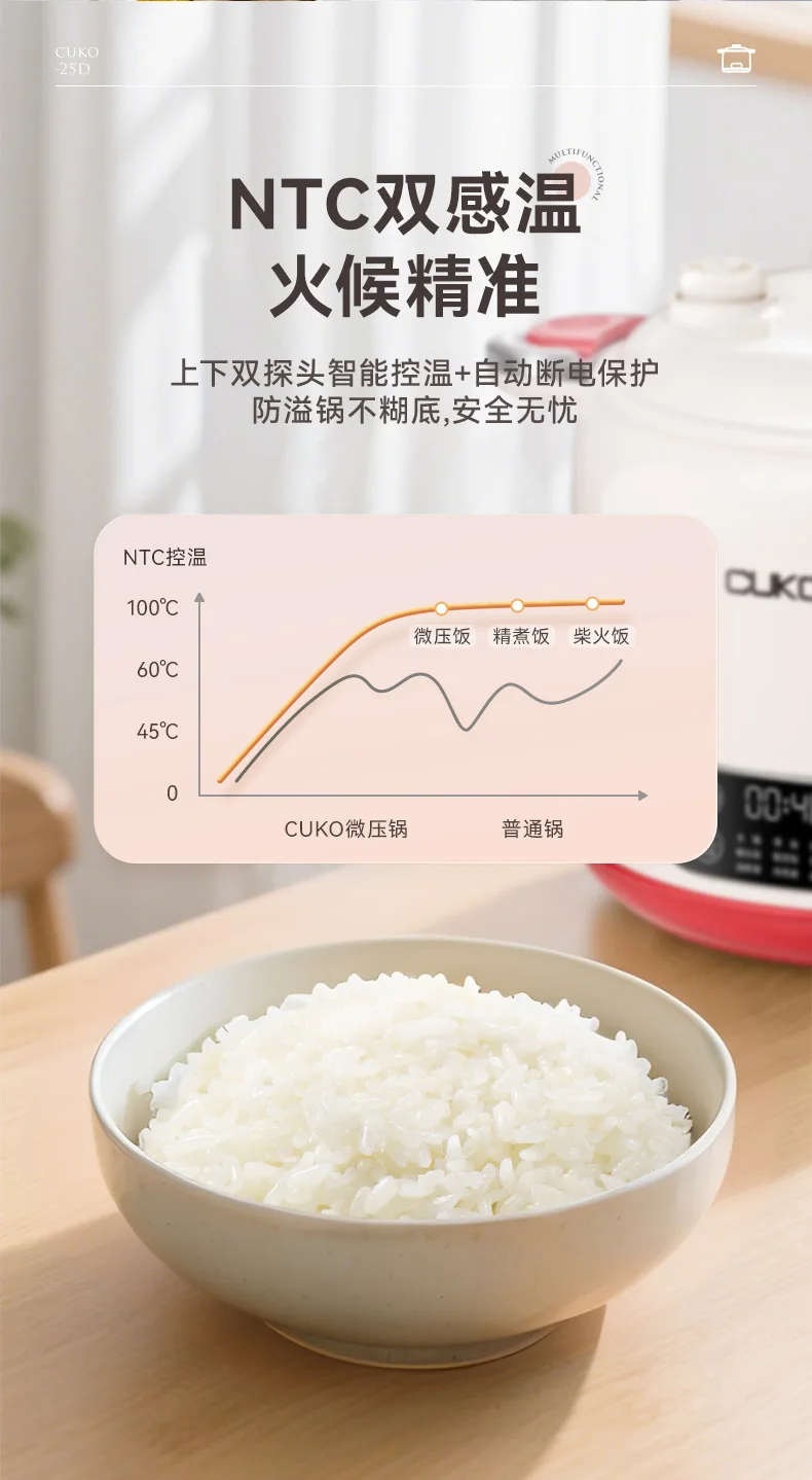 Haushalt 2L kleiner Reistopf Eintopf Multifunktionaler kleiner Kochtopf