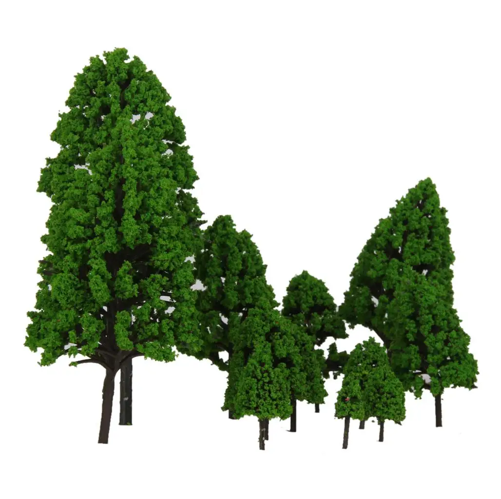 12pcs 1-6.3 inch Mixed Model Tree, HO Gauge Diorama Park Garden Miniature