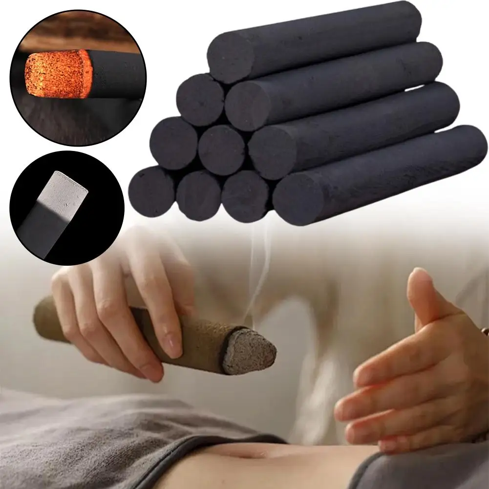 10/20/30Pcs Slight Smoke Moxibustion Rolls Wild Mugwort Sticks Moxa Therapy Body Meridian Acupoint Warm Massage Chinese Medicine