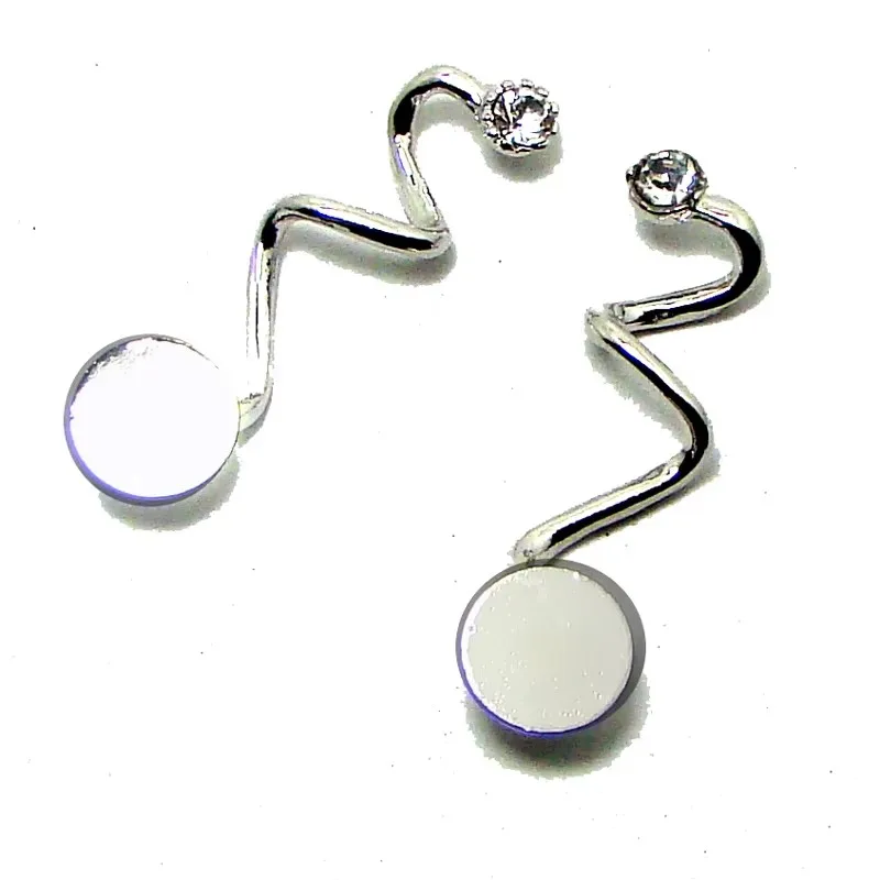 Blank Disc Charm DIY Glue on Women's Summer Beach Shoes Sandals Twister Buttons Fashion Ornament Accessory 12mm wide spiral