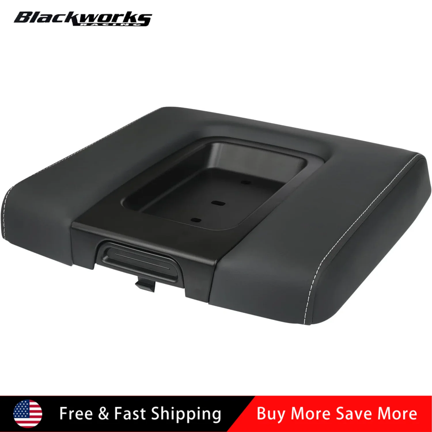 22881398 Front Center Seat Leather Armrest Lid Black For 2014-2024 Chevrolet Silverado 2500 3500 4500 5500 6500 2015-2019 GMC Sierra 2500 3500