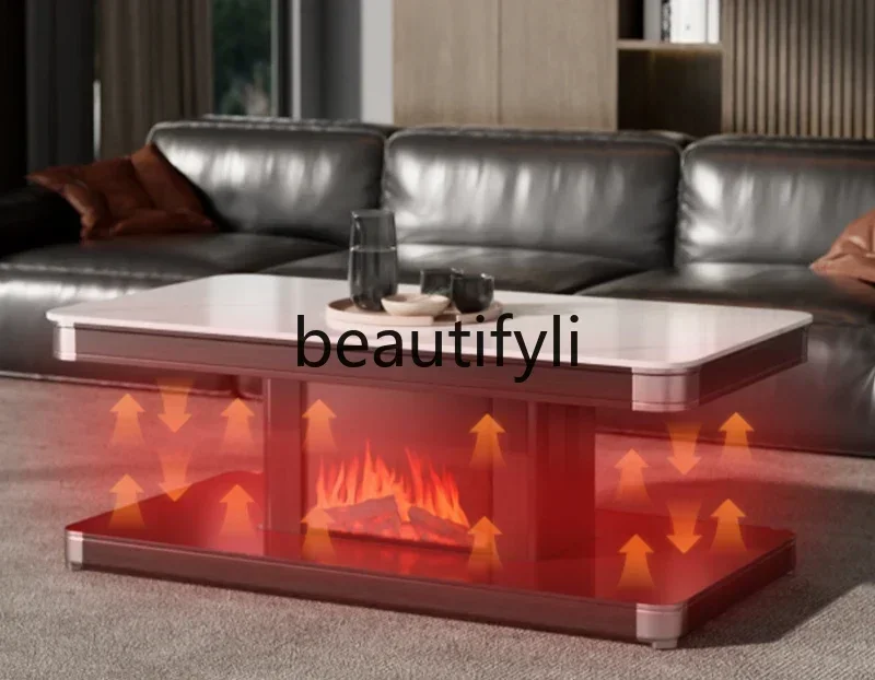 

LJYHousehold lift heating coffee table living room roasting stove