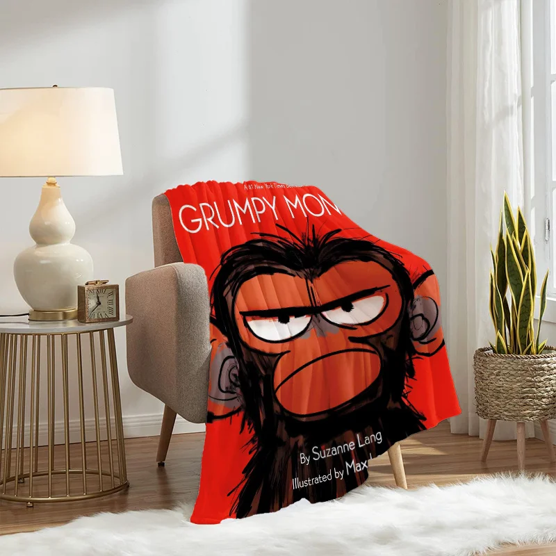 A 1pc Angry Monkey Patterned Fleece Blanket, a Lightweight And Soft Throw, Perfect As a Gift Blanket for Family And Friends